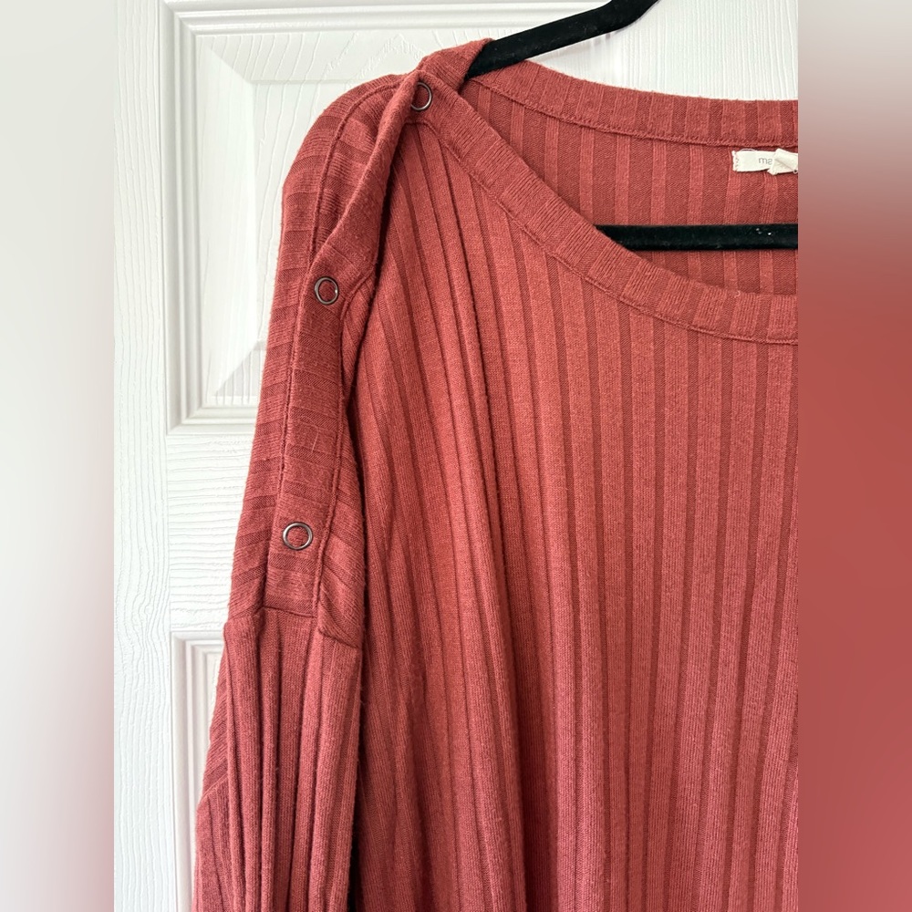 Maurices Ribbed Scoop Neck Sweater in Rust - Picture 5 of 5